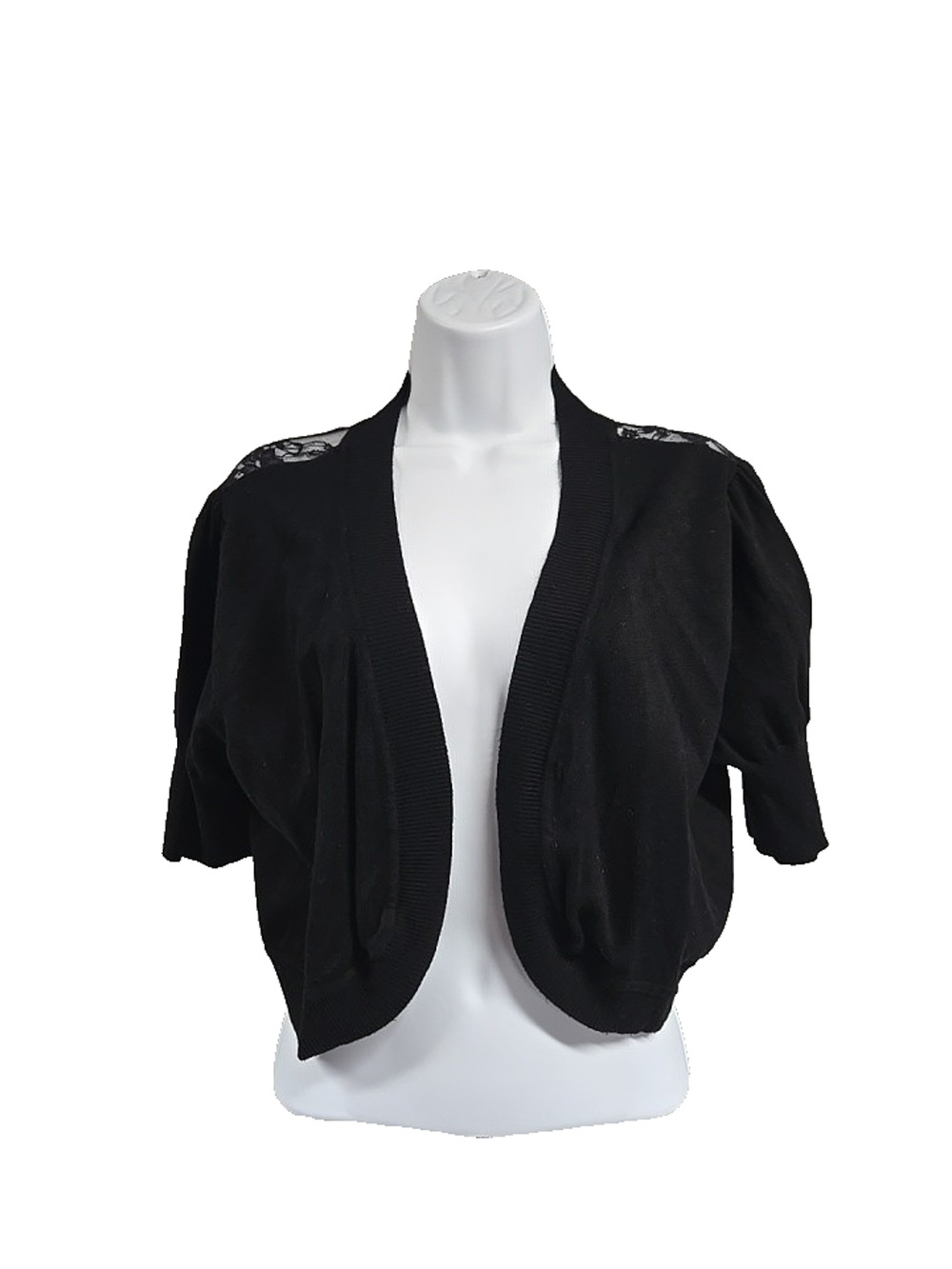 Torrid Womens Bolero Shrug Sweater Black Knit Lace Back Fancy Size 2x